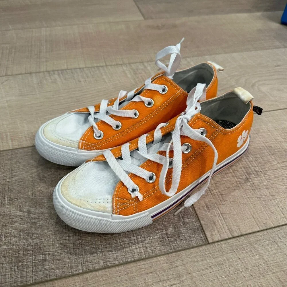 CLEMSON TIGERS WOMENS LOW TOP SNEAKER SHOES SIZE 6M